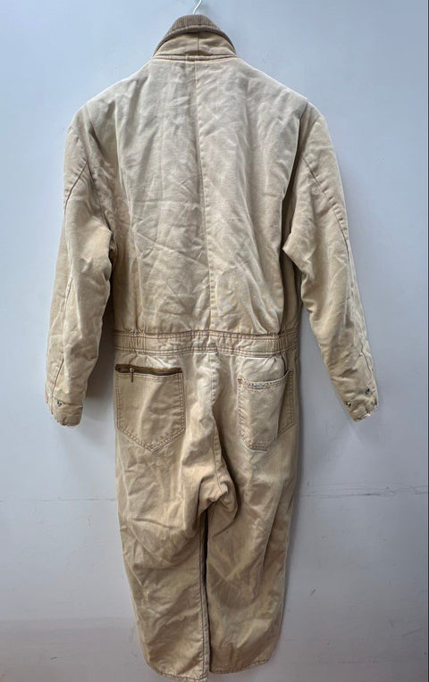 Vintage 90s Walls Blizzard Proof Insulated Coveralls Tan Made in USA Sz M Short