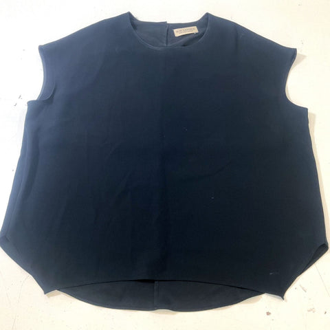 M.M. LAFLEUR Women's Black Sleeveless Boxy Shell Top Size XL Made in NYC