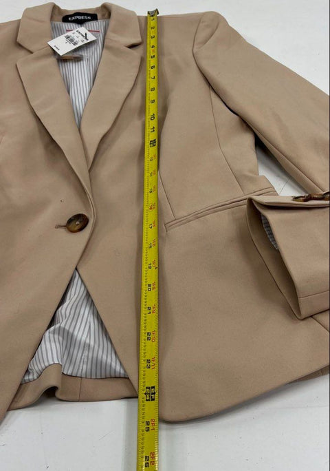 Express Women's Tan Stretch Single Button Blazer Jacket Size 8 NWT