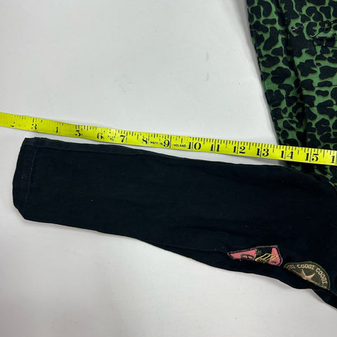 Vintage Coogi Kids Leopard Print Canvas Utility Jacket Green Black Sz 6x