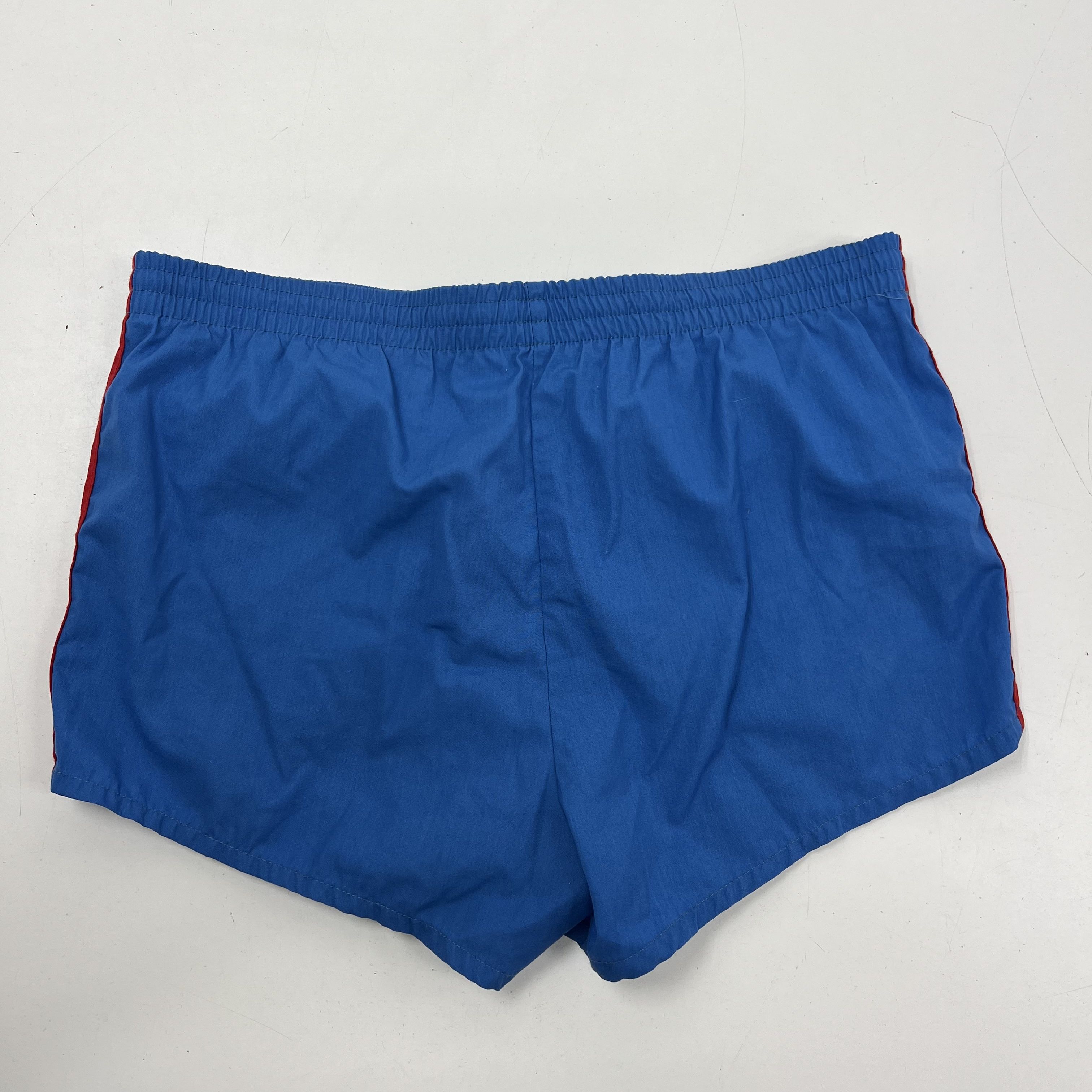 Vintage 80s JC Penney Blue Striped California Swim Trunks Shorts Men's 38