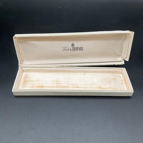 Vintage Trifari Simulated Pearl Necklace Rhinestone Clasp Original Box