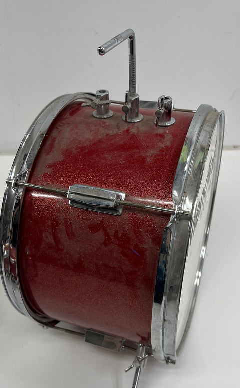 Mendini 3-Piece Junior Drum Kit Shell Pack Red Sparkle 13" Bass