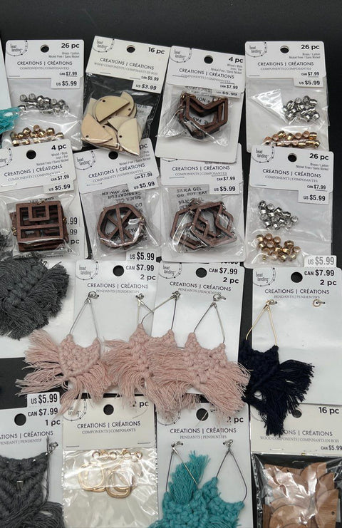 Bead Landing Jewelry Making Components Lot Macrame Boho Wood Pendants 30+ Packs