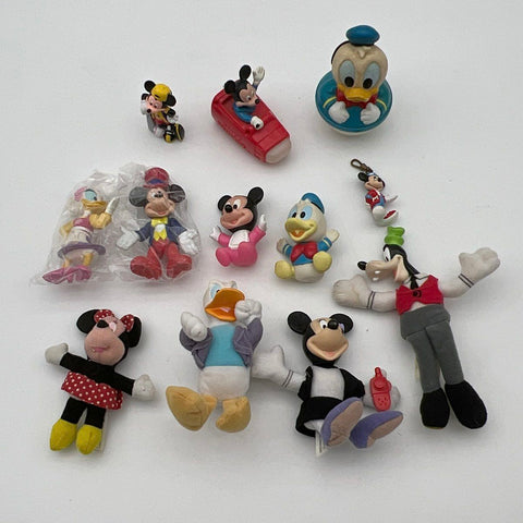 Disney Toy Lot Mickey Mouse Donald Duck Goofy Minnie 12 Pieces Mixed Vintage