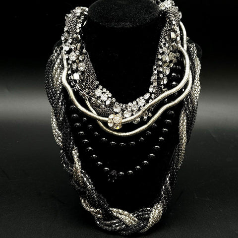 Statement Costume Jewelry Lot 15+ Necklaces Bib Pendant Beaded Multi-Strand