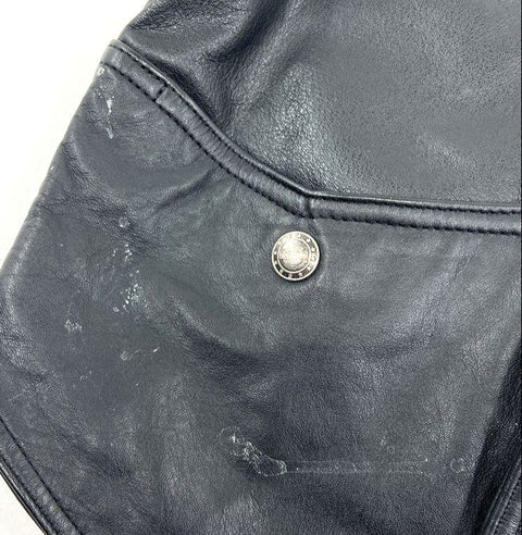 Vintage 90s Harley-Davidson Leather Biker Buckle Back Vest Sz S