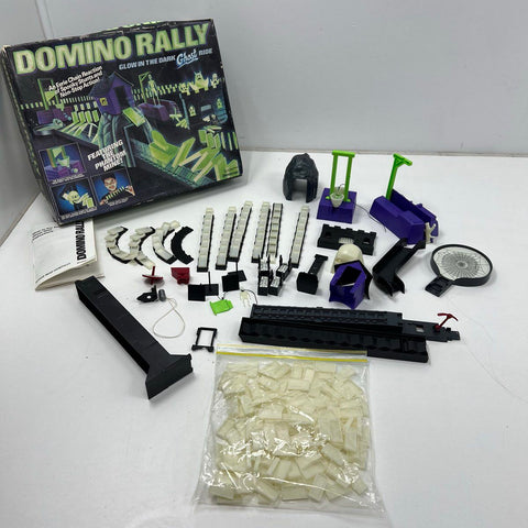 Vintage 80s Domino Rally Ghost Ride Glow In The Dark Toy Set Parts Lot