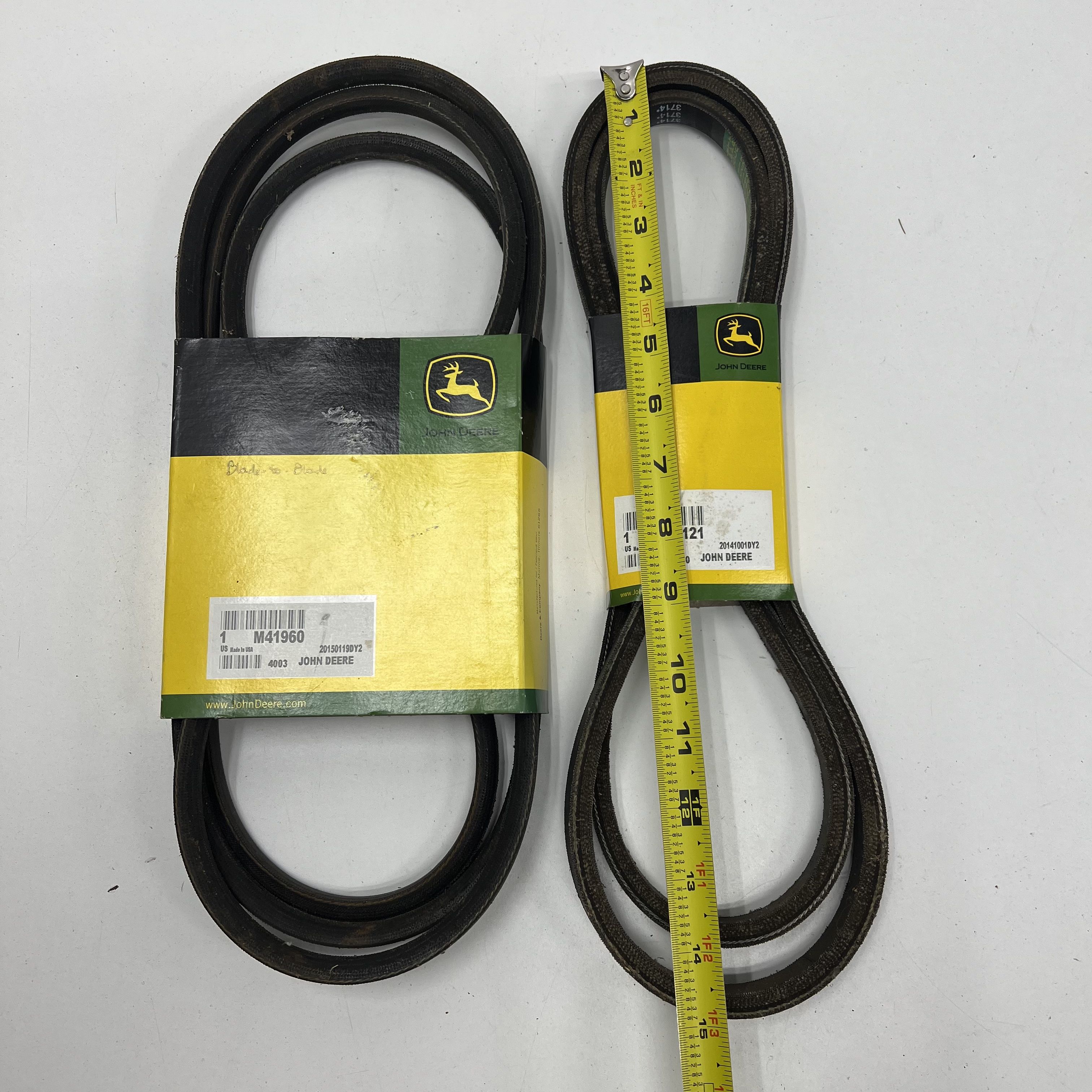 John Deere OEM V-Belt Lot 2 M41960 M44121 Mower Deck Traction Drive Belts