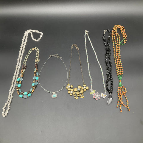 Lia Sophia Vintage & Modern Necklace Jewelry Lot of 7 Statement Beaded Floral