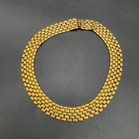 Vintage Gold Tone Jewelry Lot of 4 Necklaces Park Lane Tonic Textured Mesh