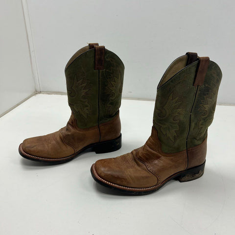 Double-H DH3571 Brown Green Leather Western Cowboy Boots Square Toe Size 11 EE