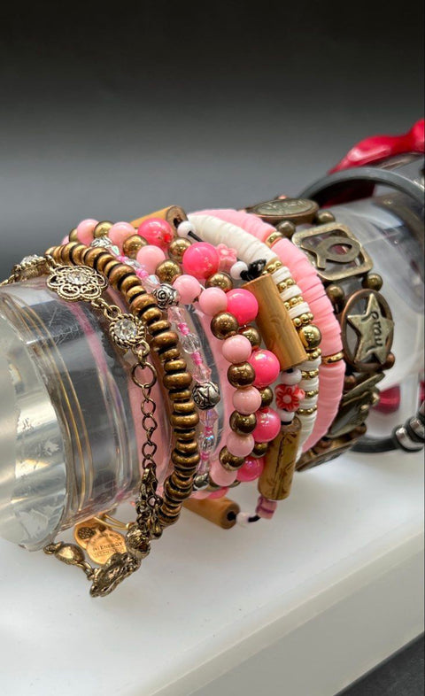 Alex and Ani & Costume Jewelry Lot of 15 Beaded Bangle Stretch Bracelets