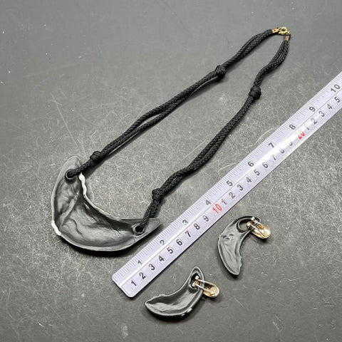 Unique Black Clay Earrings and Necklace Set