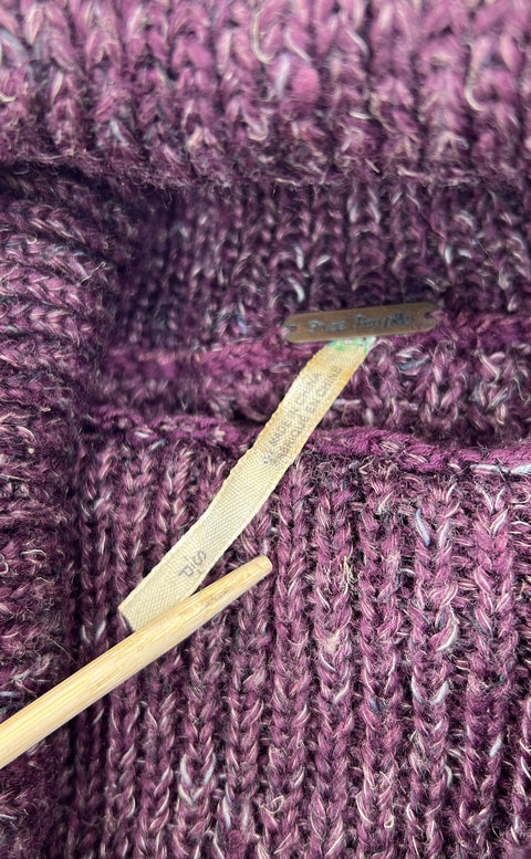 Free People Purple Tweedy Dylan Chunky Knit Turtleneck Sweater Women's S