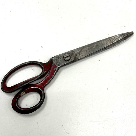 Wiss No. 20 Inlaid Shears Industrial Upholstery Scissors USA Vintage Red Handle