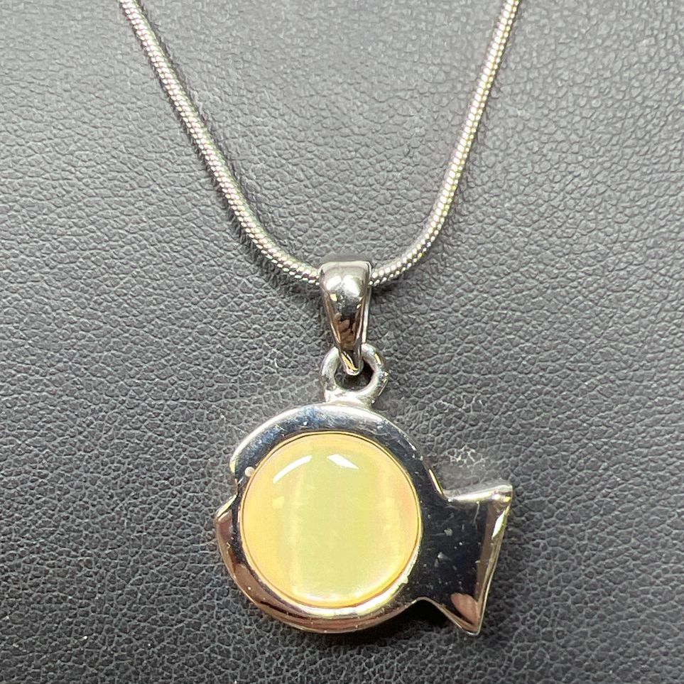 Landau Fish Pendant Silver Tone Necklace