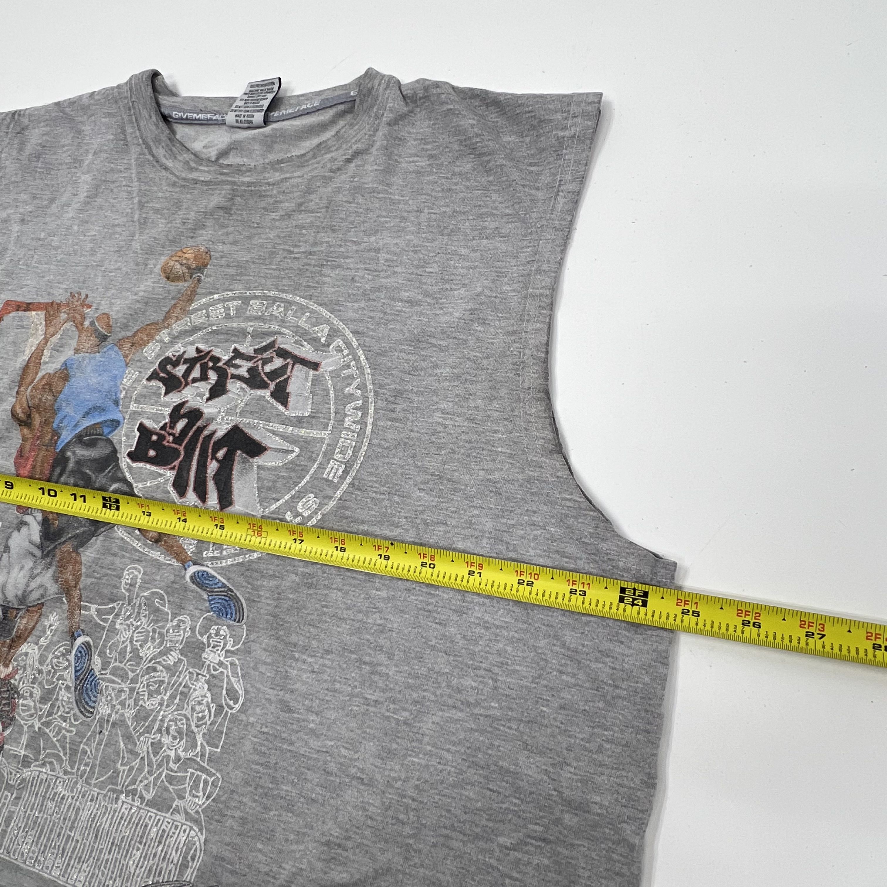 Give Me Face Gray Vintage Y2K Street Ball Graphic Tank Top Men's XL