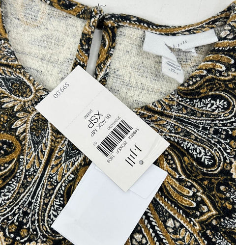 J. Jill NWT Paisley Medallion Print Sleeveless Shift Dress Stretch Knit Sz XSP