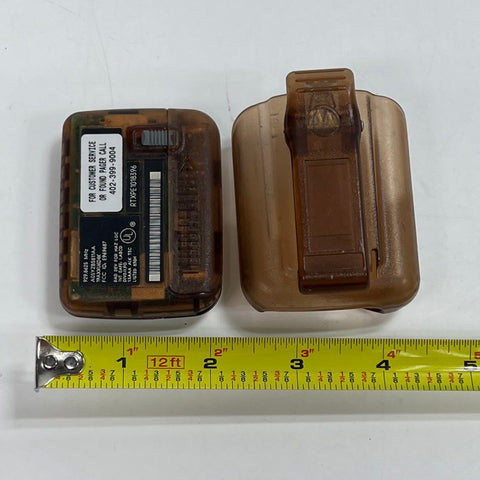 Vintage Motorola Pager Translucent Brown With Belt Clip Untested As-Is