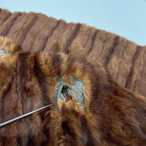 Vintage 50s Rolanda The Palace Kansas City Striped Fur Coat Jacket