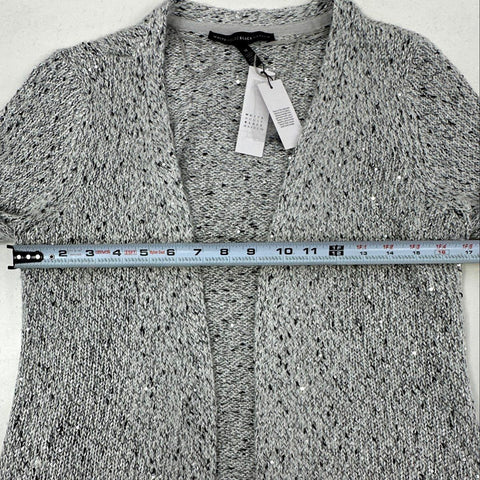 White House Black Market Women's Gray Sequin Duster Cardigan Sweater Sz M NWT
