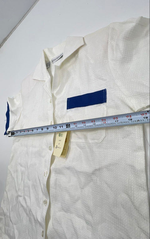 Vintage 80s Richard Malcolm 100% Irish Linen Short Sleeve Shirt Sz 4