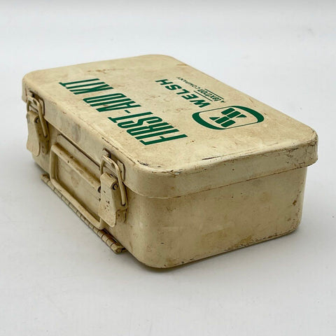 First Aid Kit Vintage Welsh Metal Box Textron Company Wall Mount With Contents