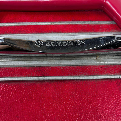 Vintage 60s Samsonite Red Silhouette Hard Shell Suitcase Mid Century Modern