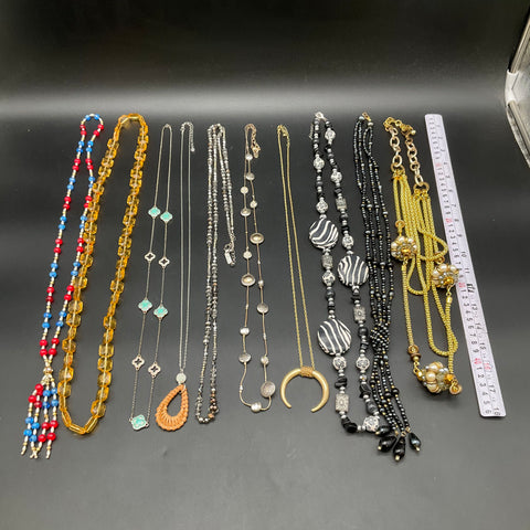 Mixed Fashion Necklace Lot 10pc Statement Boho Dainty Costume Jewelry 1.3 lbs