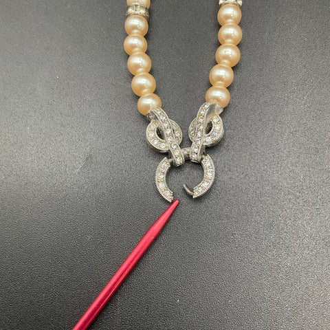 1928 Jewelry Lot 5 Vintage Style Gold Tone Faux Pearl Beaded Necklaces Earrings