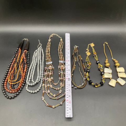 Chico's & George Beaded Costume Jewelry Lot of 6 Necklaces Multi-Strand