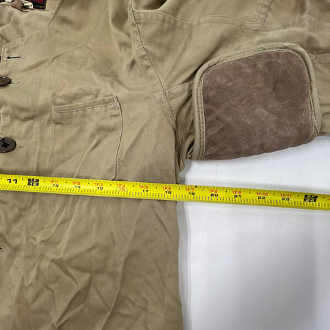 Vintage 60s 10-X Mfg Co Tan Suede Patch Shooting Hunting Jacket Men's 42