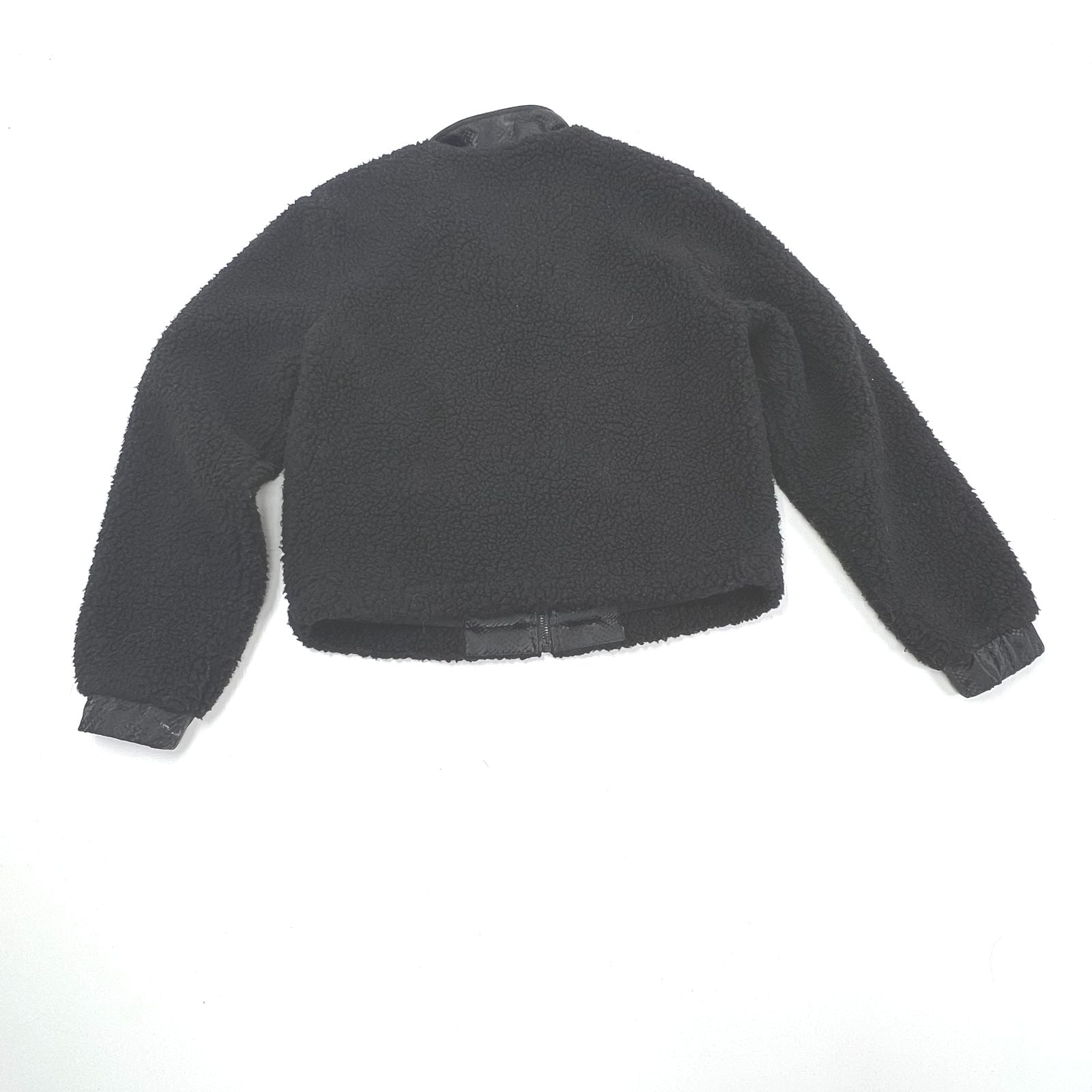 Juicy by Juicy Couture Sherpa Teddy Jacket Faux Snakeskin Full Zip Black XS
