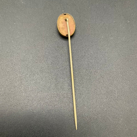Antique Pink Cameo Stick Pin Victorian Style Gold Tone Jewelry 2.5"