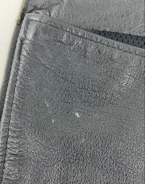 Leather King Black Leather Motorcycle Biker Riding Chaps Unisex Size XXS