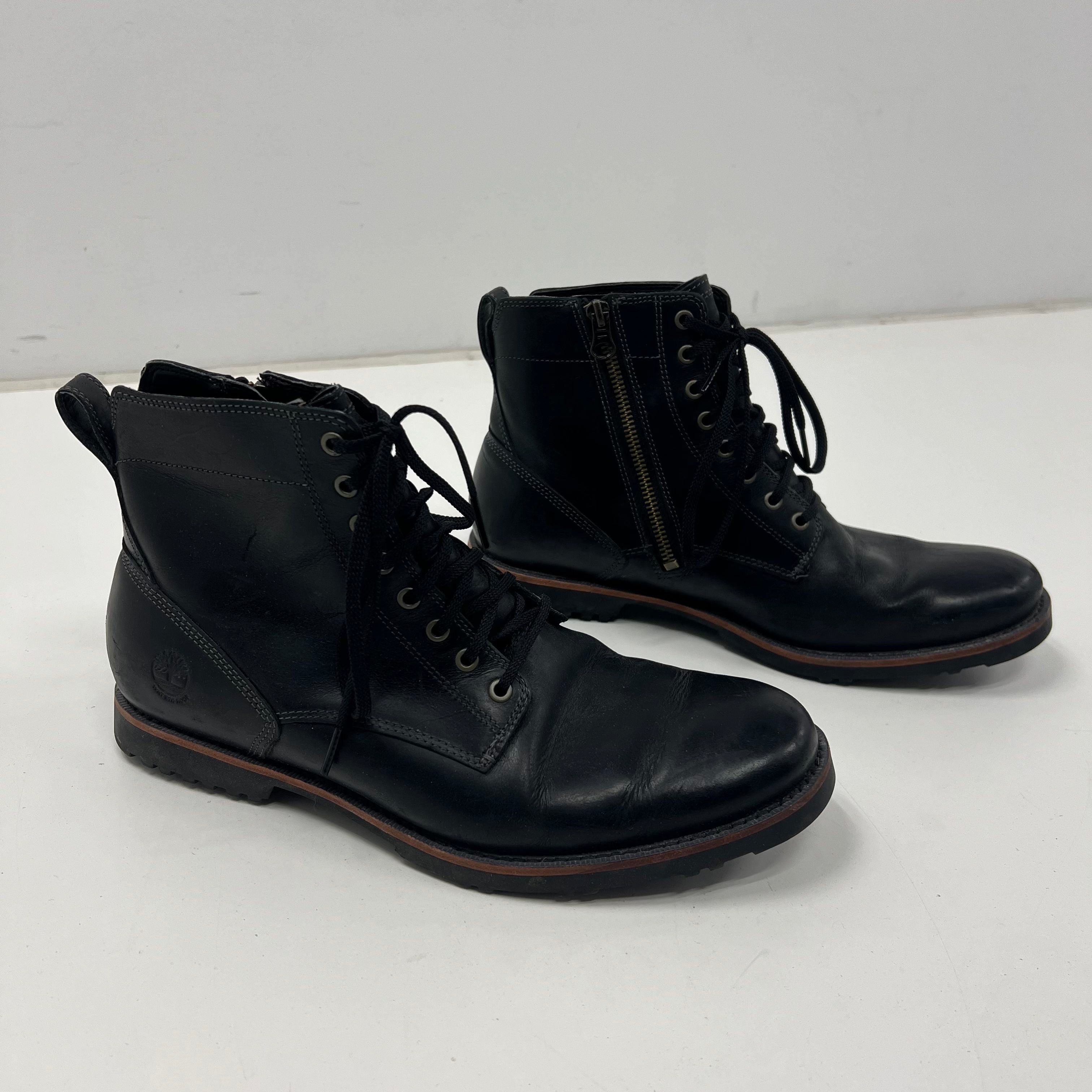 Timberland Squall Canyon Waterproof Side Zip Chukka Boots Black Leather