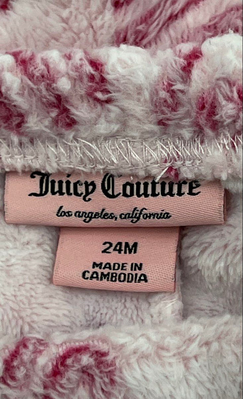 Juicy Couture Baby Pink Fluffy Logo Two Piece Pajama Set Size 24M