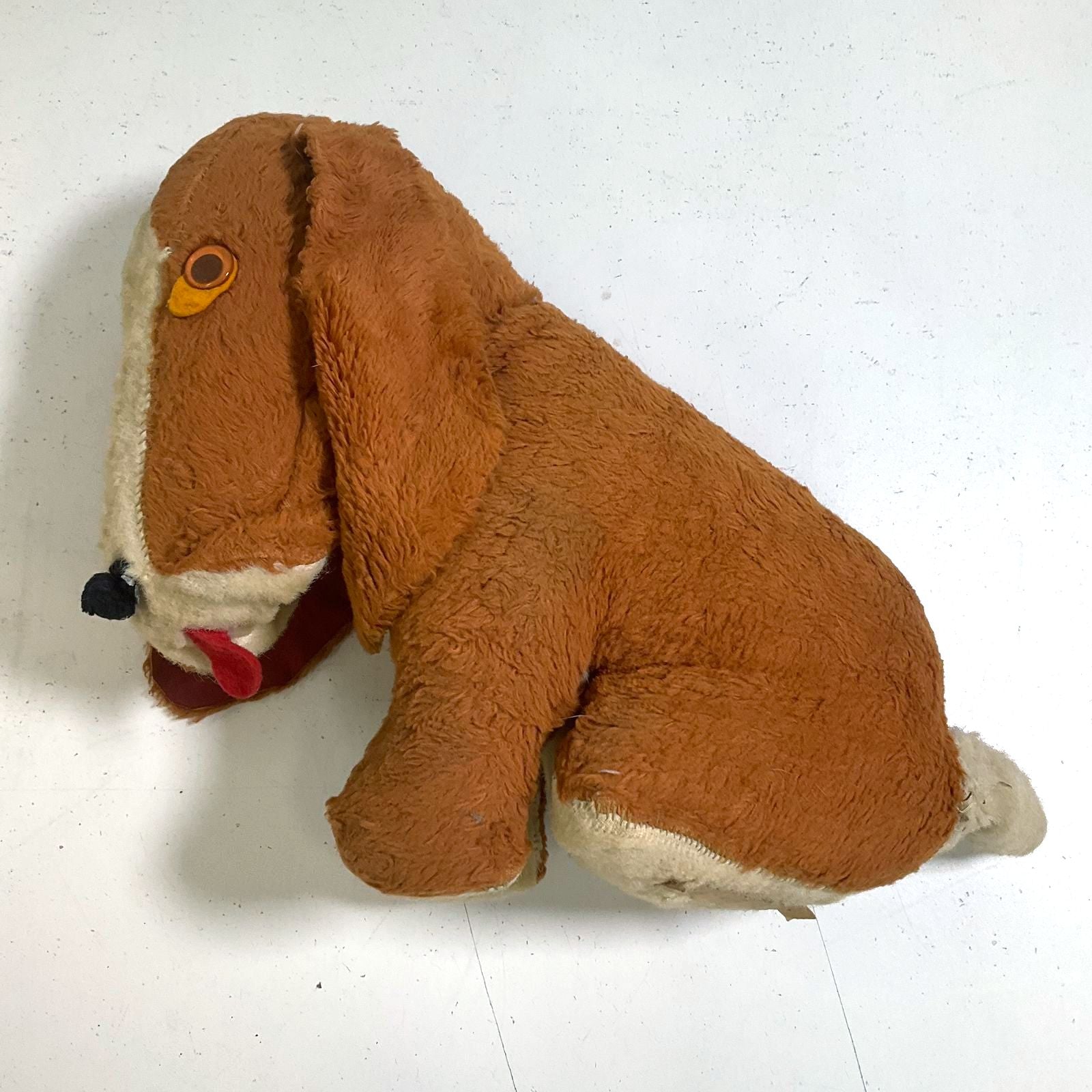 Vintage Basset Hound Plush Stuffed Animal Dog Toy Sad Droopy Eyes 12"
