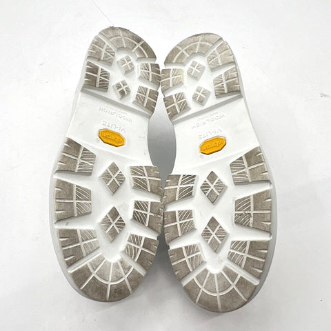 Woolrich White Pebbled Leather Platform Sneakers VI-LITE Sole Size 8.5