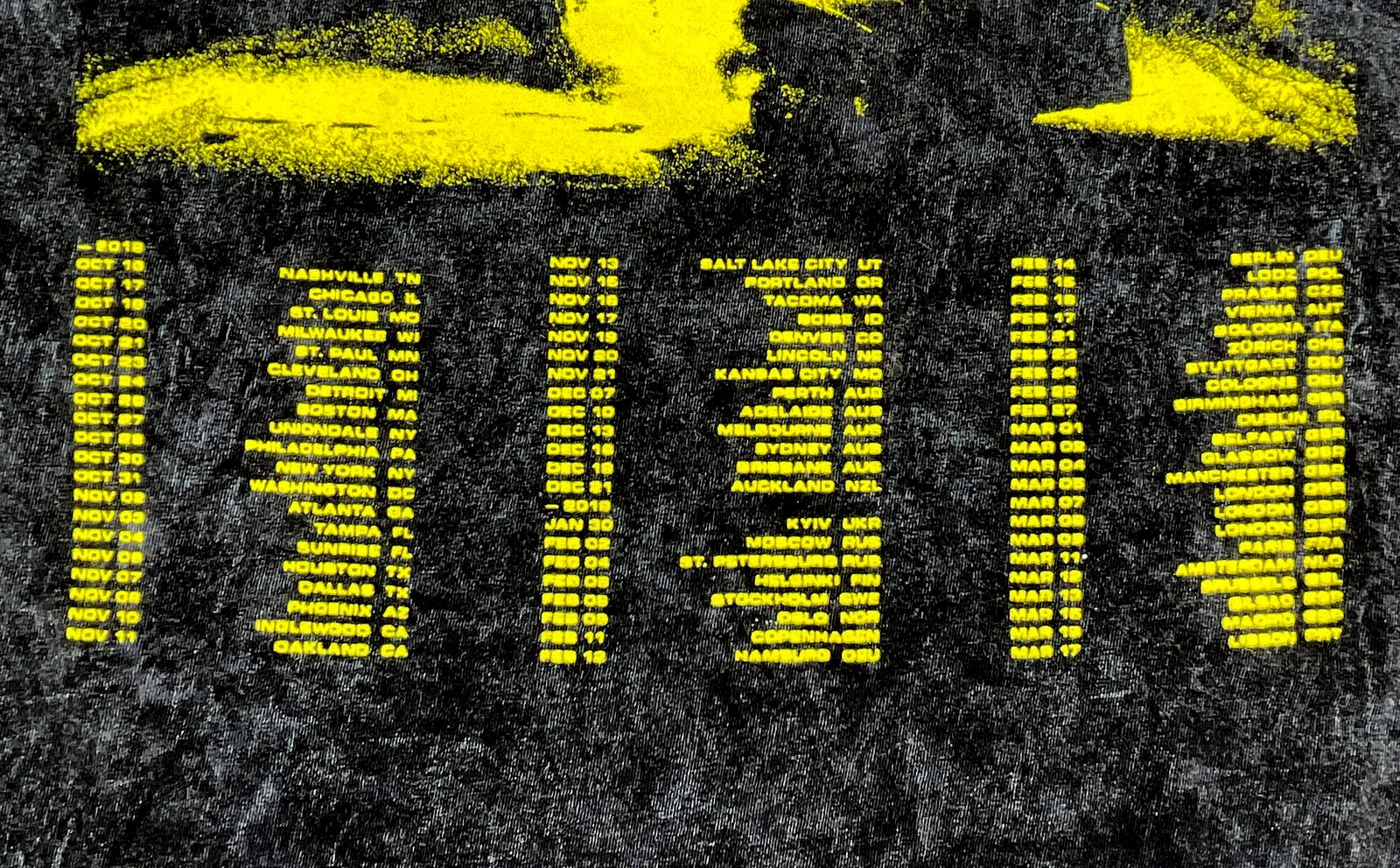 2018 Twenty One Pilots The Bandito Tour T-Shirt Acid Wash Dates Sz S