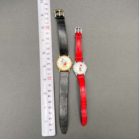 Vintage Disney Lorus Mickey Mouse Minnie Mouse Watch Lot of 2 Wristwatches