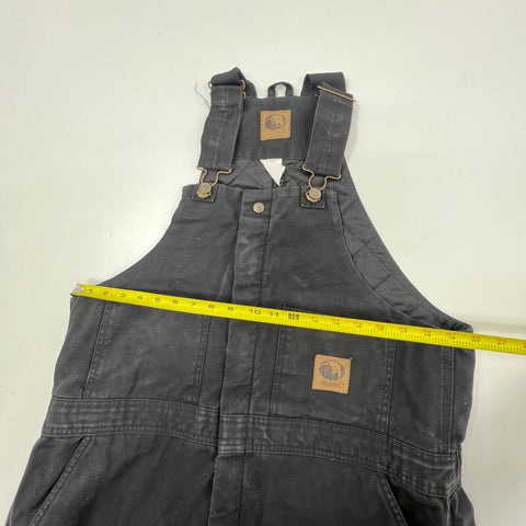Berne B415BKR Faded Black Insulated Quilt Lined Work Bib Overalls Men's Large