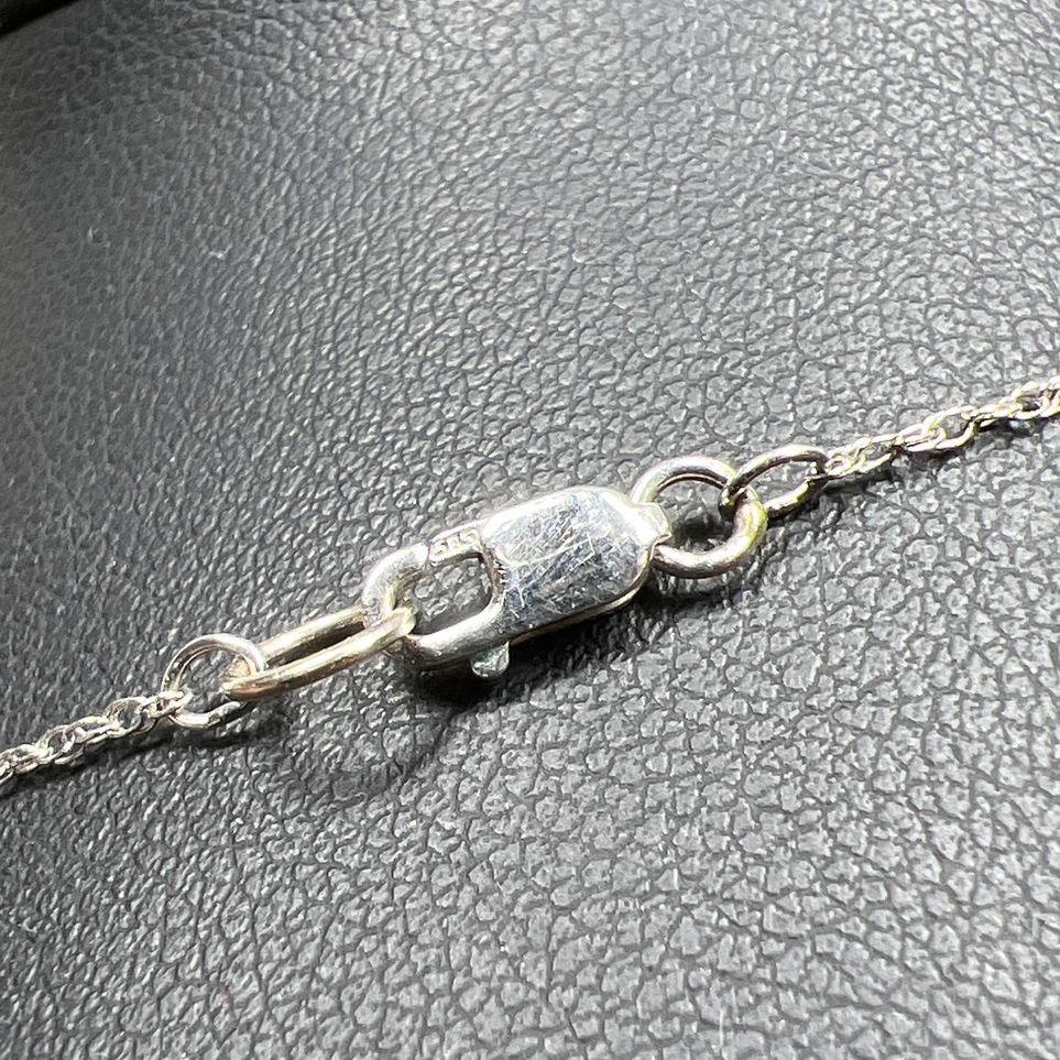 14K White Gold Heart Diamond Pendant Necklace 2.42g