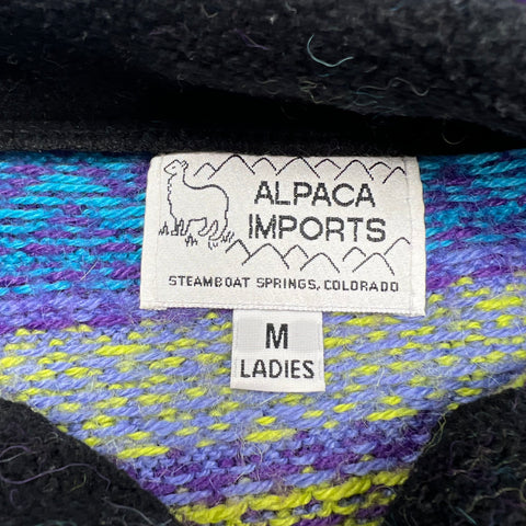 Alpaca Imports Vtg Y2K Colorblock Fair Isle Alpaca Wool Sweater Womens M