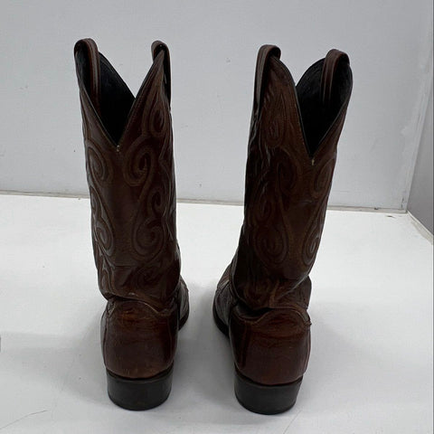 Dan Post DP2668 Brown Ostrich Leg Western Cowboy Boots Men's Size 11.5 D