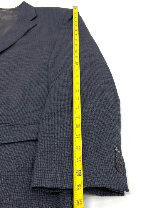 Lauren Ralph Lauren Gray Blue Houndstooth Wool Sport Coat Blazer Men's 48R