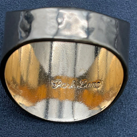 Park Lane Gold Tone Rings Lot of 2 Hammered & Domed Costume Jewelry Sizes 6.5 8
