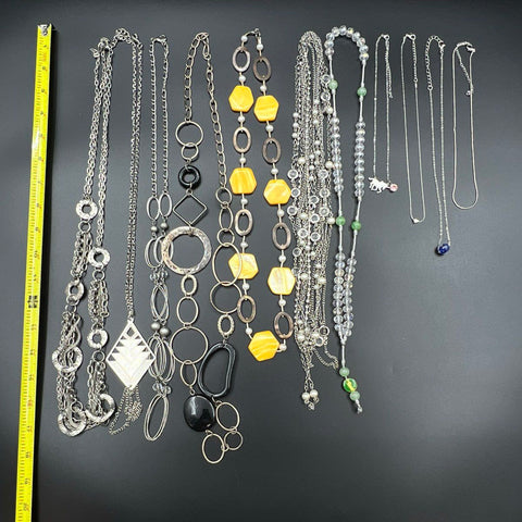 Boho Eclectic Costume Jewelry Necklace Lot of 10 Beaded Unicorn Geometric