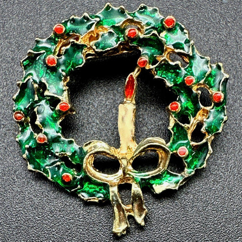 Vintage Christmas Brooch Pin Lot of 9 Rhinestone Enamel Liz Claiborne Gerry's